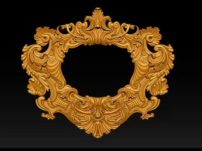 3D Frame - Wood Carving STL Model for CNC Router 3D print model get