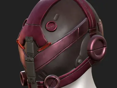 Helmet scifi fantasy futuristic military  Low-poly 3D model get