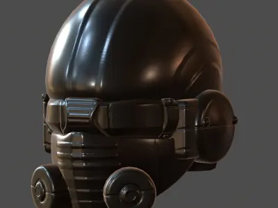 Gas mask helmet 3d model scifi Low-poly  Low-poly 3D model 218