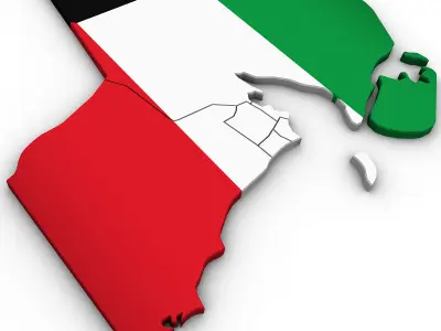  3d Political Map of Kuwait  3D model