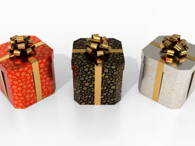  Gift Boxes - 5-Pack with Glossy Ribbon Rosette 