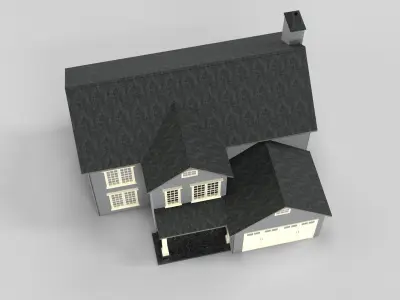 British House Design 08T2  Low-poly 3D model