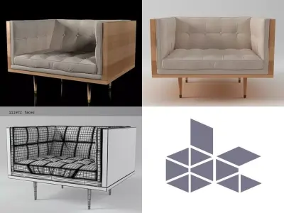 Box Armchair 3D model