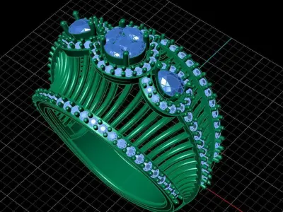 Diamond Ring for Women 3D print model 18