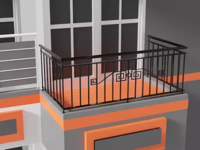 Metal Balcony Free 3D model