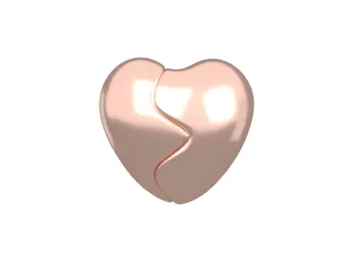 Broken Heart v1 012 Low-poly 3D model