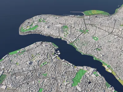 Istanbul Turkey 30x30km 3D City Map 3D model