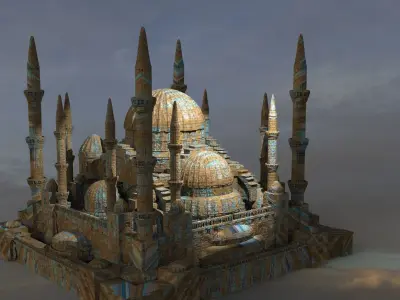 Islamic Golden Age temple 3D model