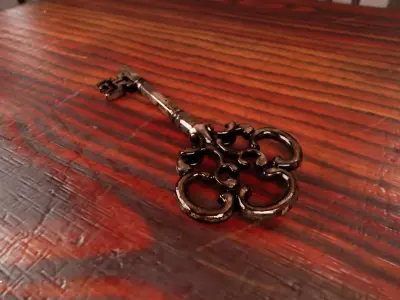 Ornamental Antique Key Low-poly 3D model