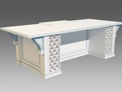 Colonial Kitchen Island 3D model