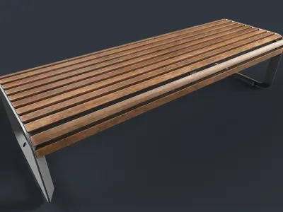 Modern Outdoor Bench 1 PBR Game Ready Low-poly 3D model