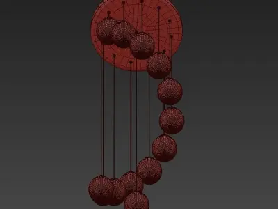 DELICE clock with balls hanging from it 3D model