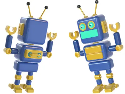 cute robot character android cyborg battle alien droid toy 3D model