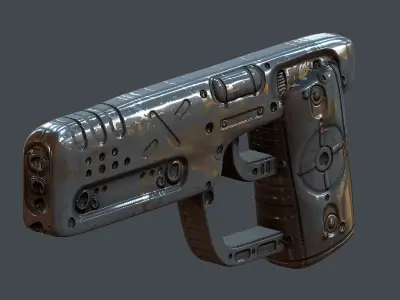 Gun scifi 3d model scifi Low-poly Low-poly 3D model Low-poly  Low-poly 3D model
