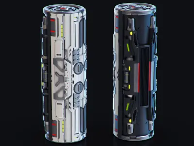 SciFi Barrels set 3D model purchase