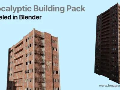Apocalyptic Building Pack 3D model