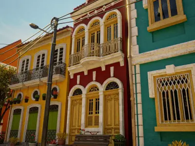 SOUTH AMERICAN BUILDING 009 Low-poly 3D model