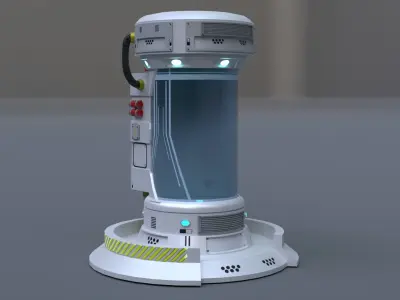 Sci-Fi Cryopod - Capsule Low-poly 3D model