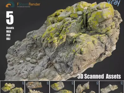 Cliff pack D bundle 3D model