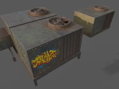 Roof Unit Low-poly 3D model
