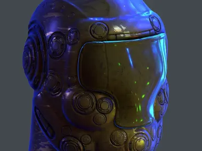 Gas mask helmet 3d model scifi Low-poly Low-poly 3D model Low-poly 3D model 84