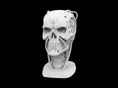 T-800 Terminator Inspired Cyborg Skull 3D Printable Model 3D print model