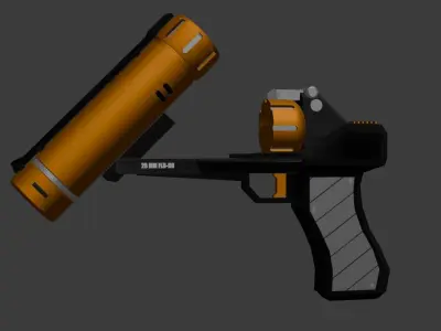 Sci-fi flare gun for games 3D model