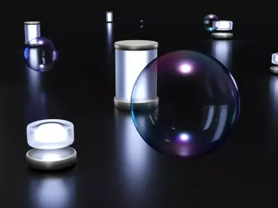 Colour Bubbles Glass Light Tube for 3d blender model Texture