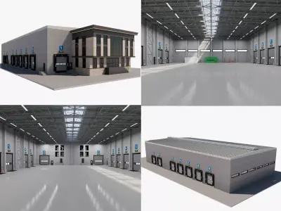 Warehouse Logistic 13 interior and exterior 3D model