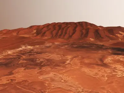 Mars Planet Hills Surface Terrain Landscape Desert PBR 34 Low-poly 3D model