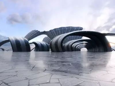 Parametric Vault Structure - Architectural Background - V2U4 Low-poly 3D model