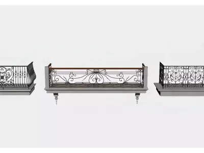 Wrought iron railings 3D model