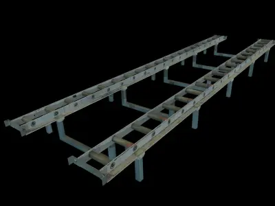 Airport cargo track roller Low-poly 3D model