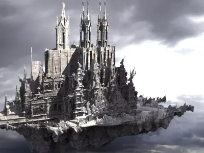 Ancient monolith Mountain towers 3 3D model