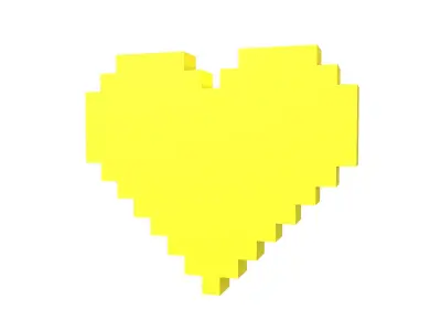 Pixel Heart v4 003 Low-poly 3D model