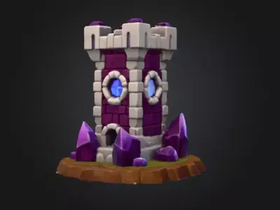 Crystal Tower Low-poly 3D model