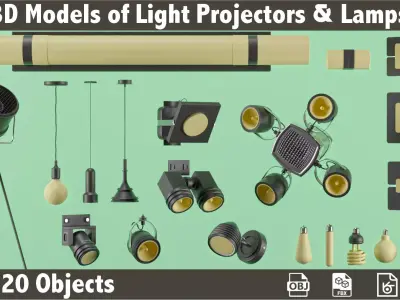3D Models of light projectors and Lamps 3D model