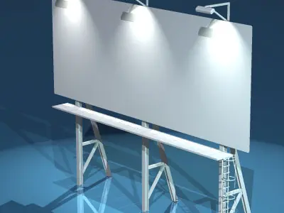 Billboard set with lights 3D model