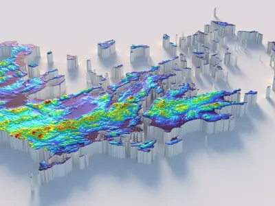 Greece Terrain Country 3D model