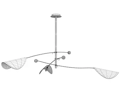 Hanglamp met 3 richtbare armen Funambule Low-poly 3D model