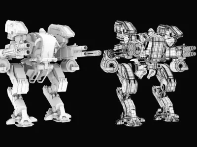 Combat Robot 3d Model 3D model purchase