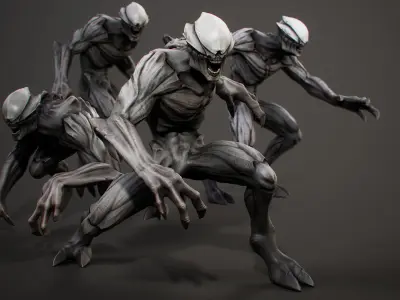 Horror Demon Beast Creature Low-poly 3D model