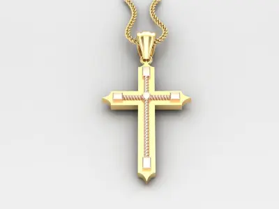 High Cross Pendant Light Gold 18K 4CP086 3D print model