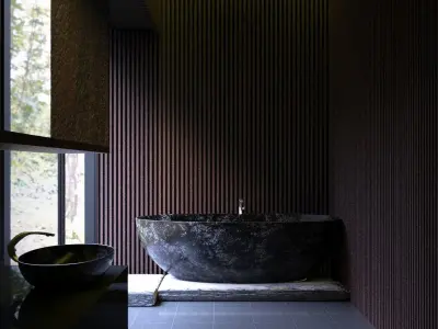 Modern Bathroom Scene 3D model