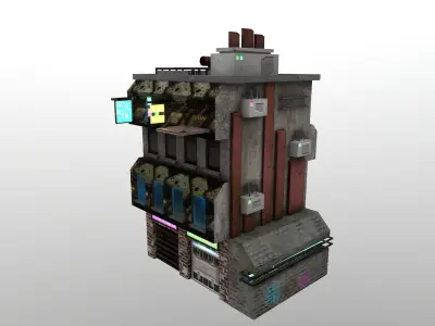 Cyberpunk City - Building 44 Low-poly 3D model