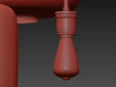 Mid Century Modern Glass Jar Geo Pendant 3D model
