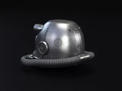 Power Armor Helmet Low-poly 3D model
