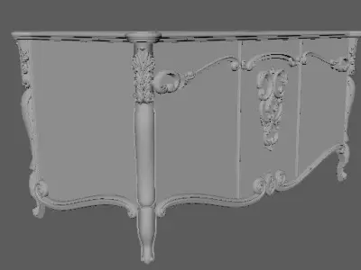 dressing table under the mirror 3D model