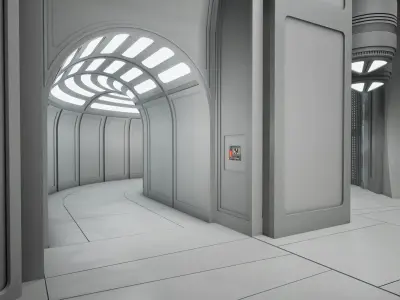 CloudCity Upper Corridors Asset Packs Low-poly 3D model