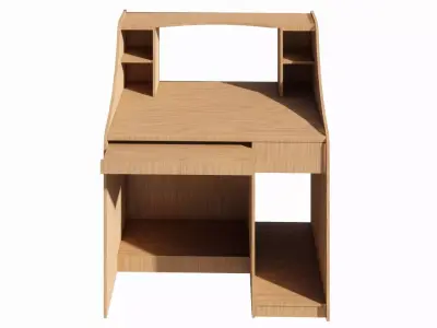 Modern Wooden Home Office Computer Table 3D model